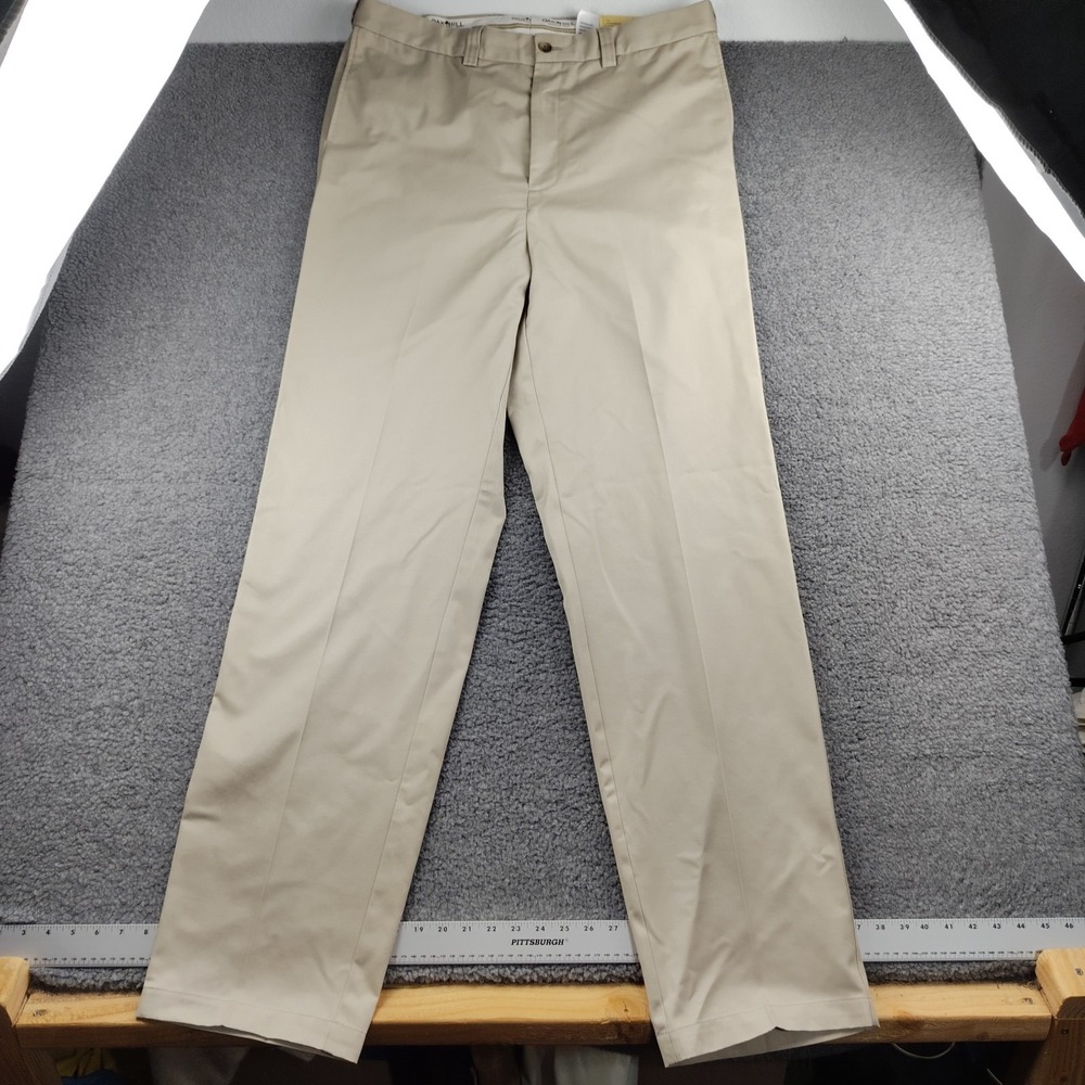 Oak Hill Premium Pants Flat Front Size 40x38 Mens Khaki Brown NWT